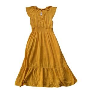 NEW Old Navy Cotton Gauze Tiered Maxi Sundress Size XL Tall Yellow